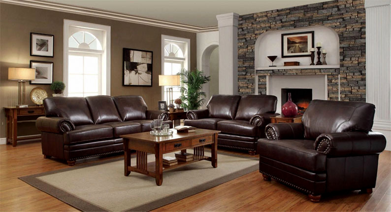 Lord Baltimore Leather Living Set